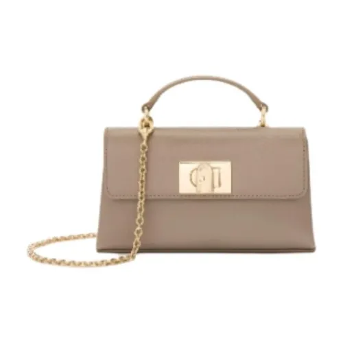 Furla 1927 Collection Кожа Через плечо Сумка Мини Женская Грязно-серый