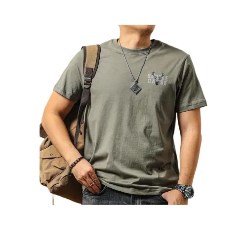 Seasonal Words T Рубашка Мужская Серая Зеленая