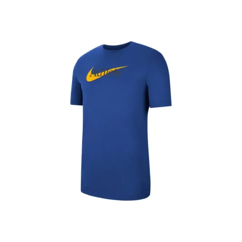 nike Dri Fit Одежда T-рубашка Мужская Синяя