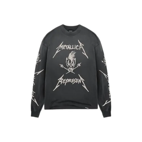 REPRESENT Окрашенные Мужские T-Рубашки Черного Цвета