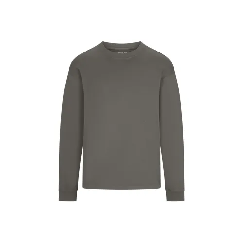 SKIMS SS25 Тяжелый хлопок Мужская Рубашка с длинным рукавом из хлопка мужская металлический бронза