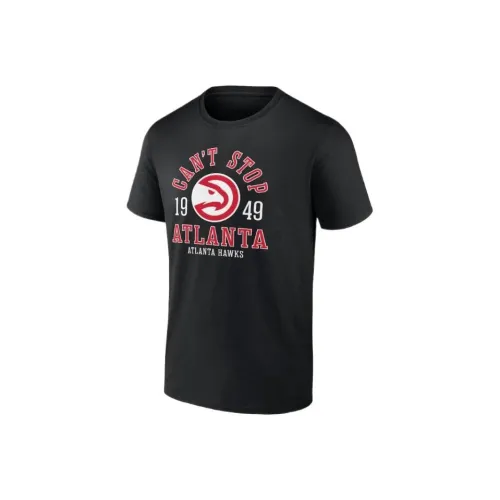 NBA Atlanta Hawks Branded The Extras Pattern Удобный Crew Neck Short Sleeved T-Shirt Рубашка T-Shirt Мужская Черная