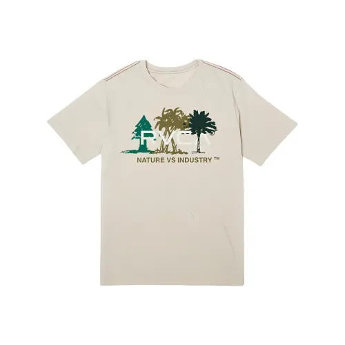 RVCA Серый Белый Мужские T-Рубашки