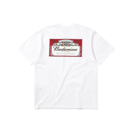 Thisisneverthat Budweiser Co Бренд Белая Унисекс Футболка