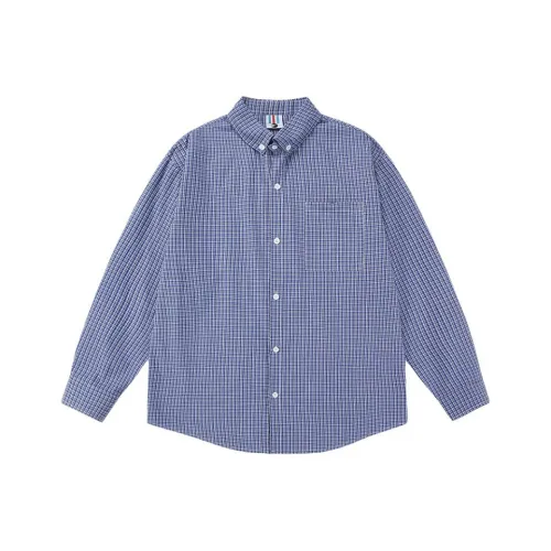 CHONGXIAOLV Синий Унисекс Рубашки