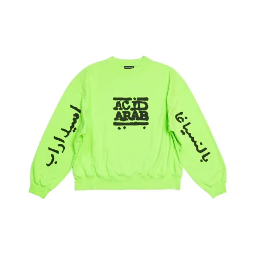 BALENCIAGA Неоновый зеленый Унисекс Свитшоты