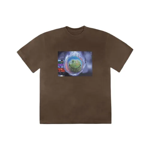 Travis Scott T-Shirt Мужской Коричневый