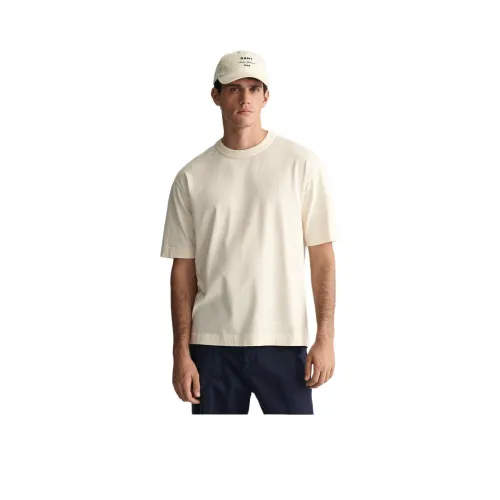 GANT Молоко Белый Мужская T-Рубашка