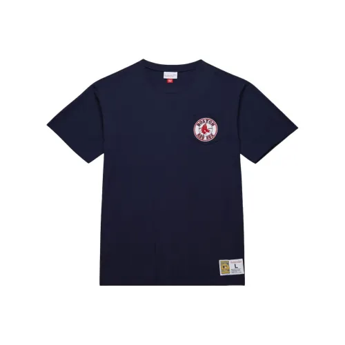 MITCHELL NESS x MLB Base Logo T-Shirt Мужская Морской Синий