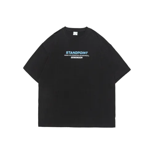 GOGOSOON Пара Круглый вырез 100% хлопок Буква Короткий рукав Футболка Унисекс