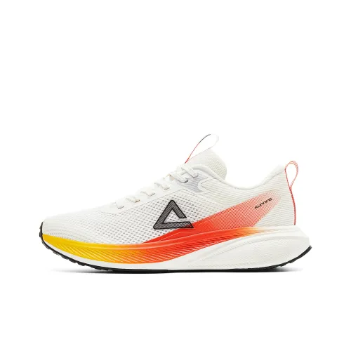 PEAK Taichi Flying Feather Беговые кроссовки Низкий топ Айвори Оранжевый Мужской