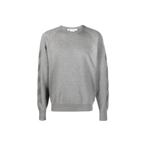 OFF Белый Свитшот Мужской Серый