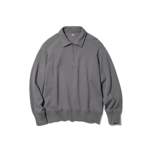 UNIQLO Свинцово-серый Мужской Свитшот