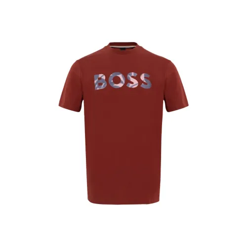 Hugo Boss Red Men's T-Shirts Hugo Boss Красные Мужские Футболки