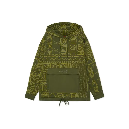 LINING Толстовка Унисекс Мшисто-зеленый С принтом по всей поверхности