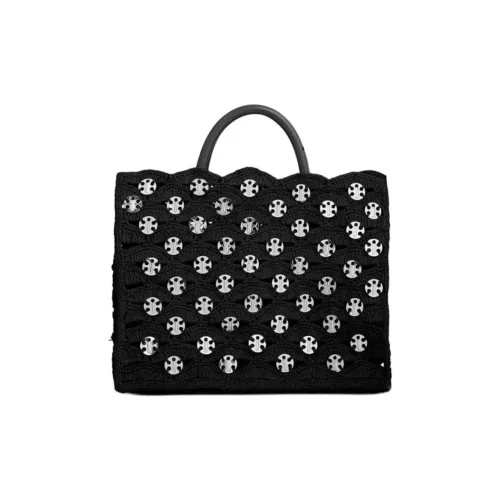 Paco Rabanne Raffia Tote Bag Shopping Bag Shoulder Bag Handbag Women's Black Silver Пако Рабанне Рафия Тоут Сумка Сумка для покупок Сумка через плечо Сумка Женская Черная и Серебряная