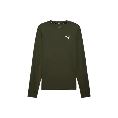 PUMA SS24 T Рубашка Мужская Темно-оливковая