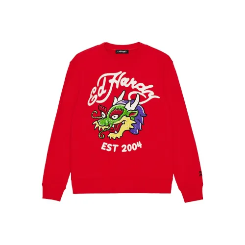Ed Hardy SS23 Толстовка Унисекс Китайский Красный