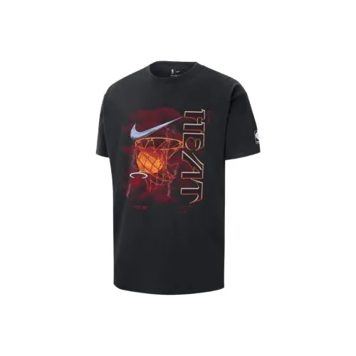 NBA Nike Miami Heat Удобный Износостойкий Дышащий Быстросохнущий Мужская рубашка Черный