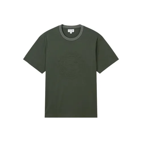 Рубашка LACOSTE Collaboration SS25 T Мужская Каменно-черная Зеленая