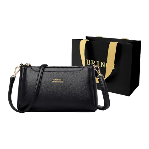 BRINCH Износостойкая ткань Сумка через плечо Сумка на плечо Стандартная Женская Черная