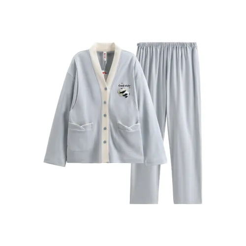 FENTENG Пижамный комплект женский ледяной синий