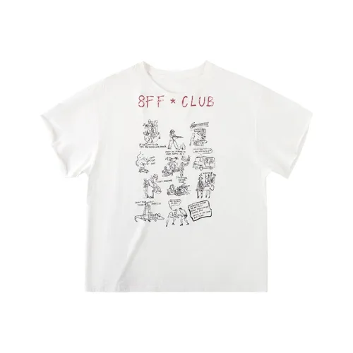 8FF Потертый с манжетами короткий рукав унисекс