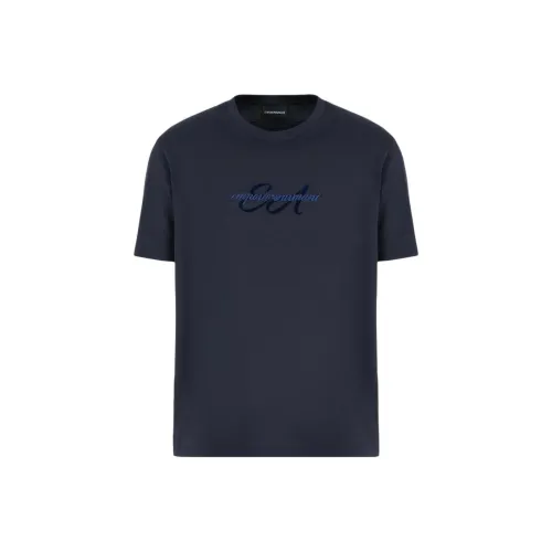 Emporio Armani FW24 T Рубашка Мужская Морской Синий