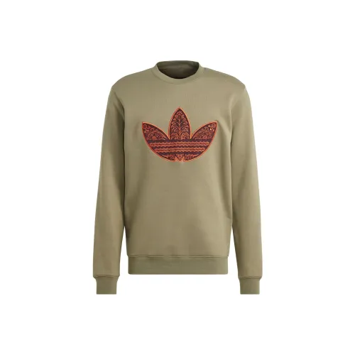 Adidas Originals Слоистый Оливково-Зеленый Мужской Свитшот