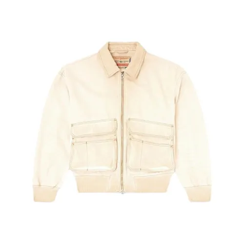 DIESEL SS25 Denim Jacket Unisex Beige Yellow DIESEL SS25 Деним Куртка Унисекс Бежевый Желтый