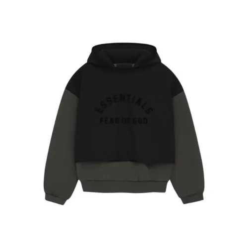 Fear Of God Essentials SS24 Нейлон Флис С капюшоном Свитшот Мужской Ink Black Jet Black Ink Jet Blk