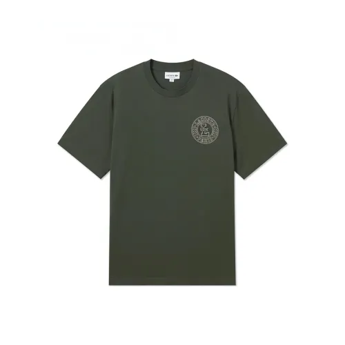 Рубашка LACOSTE Collaboration SS25 T Мужская Каменно-черная Зеленая