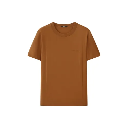 LIU·JO UOMO Трикотажная ткань Короткий рукав Т-рубашки Мужской Красный кофе