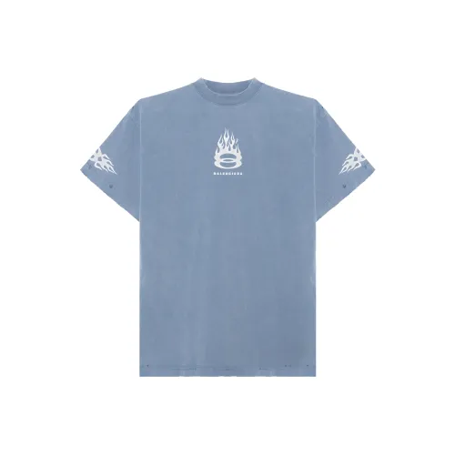 Balenciaga T-Shirt Regular Fit Men's Light Blue