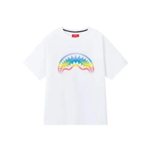 SPRAYGROUND Круглый вырез Короткий рукав T-рубашки Унисекс Натуральный белый