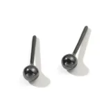 Серьги-гвоздики из биокерамики, черного цвета