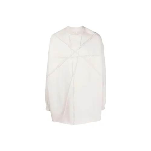 Rick Owens DRKSHDW Однотонный Exposed Шовный MID Длина Длинный Рукав Свитшот Мужской Белый