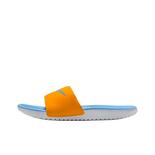 nike Kawa Slip Resistant Abrasion Resistant Низкий Топ Детские Домашние Тапочки Оранжевый Кожаный Желтый Белый Университетский Синий Подростки