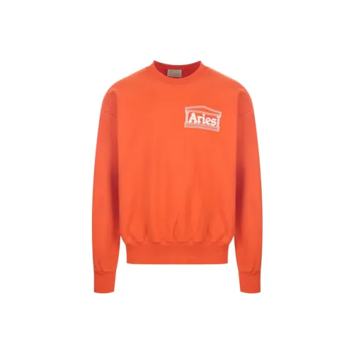 Aries Orange Men's Sweatshirts