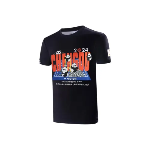 VICTOR Черная унисекс футболка