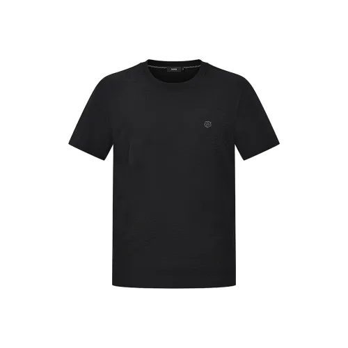 RARE Круглый вырез Короткий рукав Т-рубашка Мужская Черная