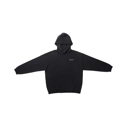 3 OING С капюшоном свободный крой стандартный свитшот унисекс черный