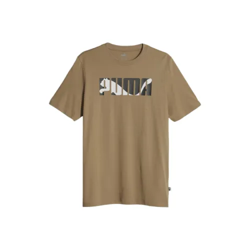 PUMA GRAPHICS PUMAWORDING T Рубашка Мужская Темно-Верблюжий