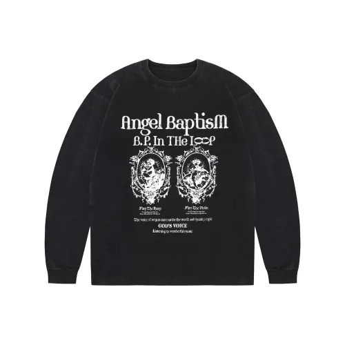 BIPOLAR Длинный рукав Т-рубашка American Vintage Топ Loose Fit Casual Couple Base Layer Unisex Black White