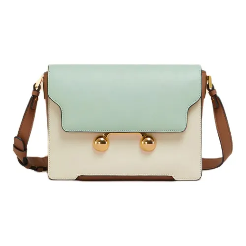 MARNI Trunkaroo Телячья кожа Ручная Сумка на плечо Средний Женские Зеленый Кремовый Коричневый