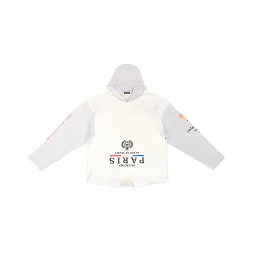 Balenciaga FW22 Свитшот Свободный крой Мужской Белый