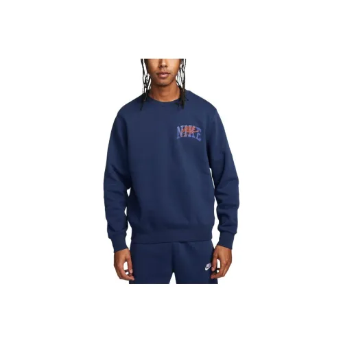nike Long Sleeve Свитшот с круглым вырезом Мужской Синий