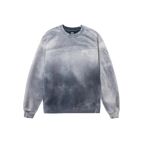 Revenge Потертый WASH Вышитый Уголь Crewneck Толстовка Унисекс Уголь