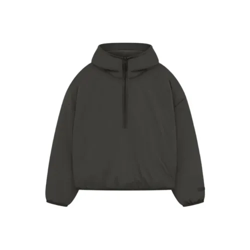 Fear of God Essentials SS24 Полу-застежка Свитшот с капюшоном Ink Black Мужской