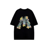 Чёрный, растения, цветочный, M, буква